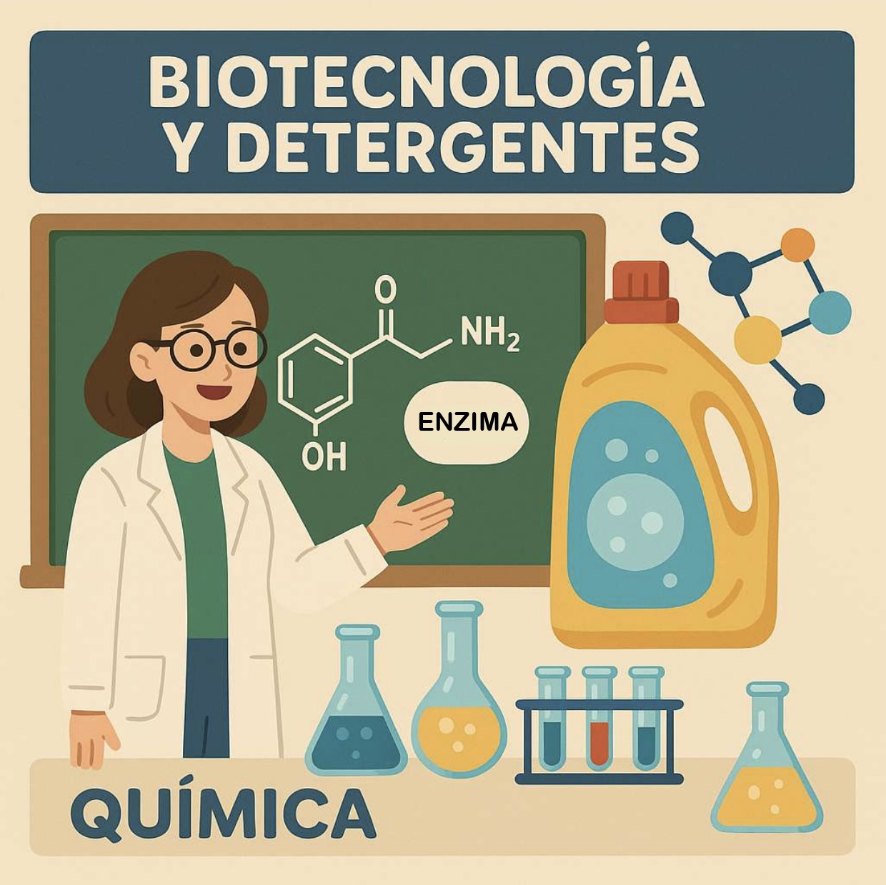 El estudio de la química y la biotecnología de los detergentes en el aula evidencia que, al vincular los contenidos con situacio-nes reales, es posible no solo favorecer la comprensión conceptual, sino también potenciar competencias transversales esenciales para el alumnado del siglo XXI.
